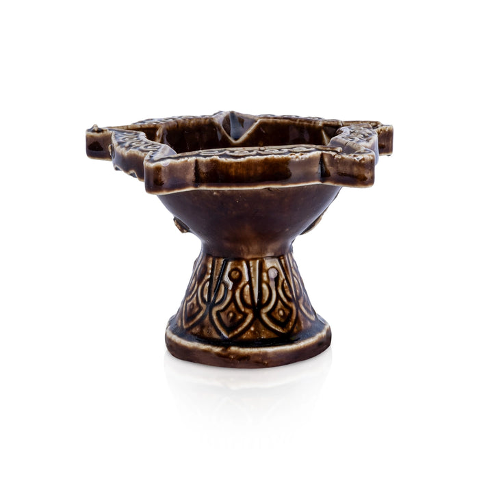 Ceramic Agal - 1 x 2 Inches | 2 Pcs / Decorative Diya/ Vilakku/ Oil Lamp for Karthik Deepam