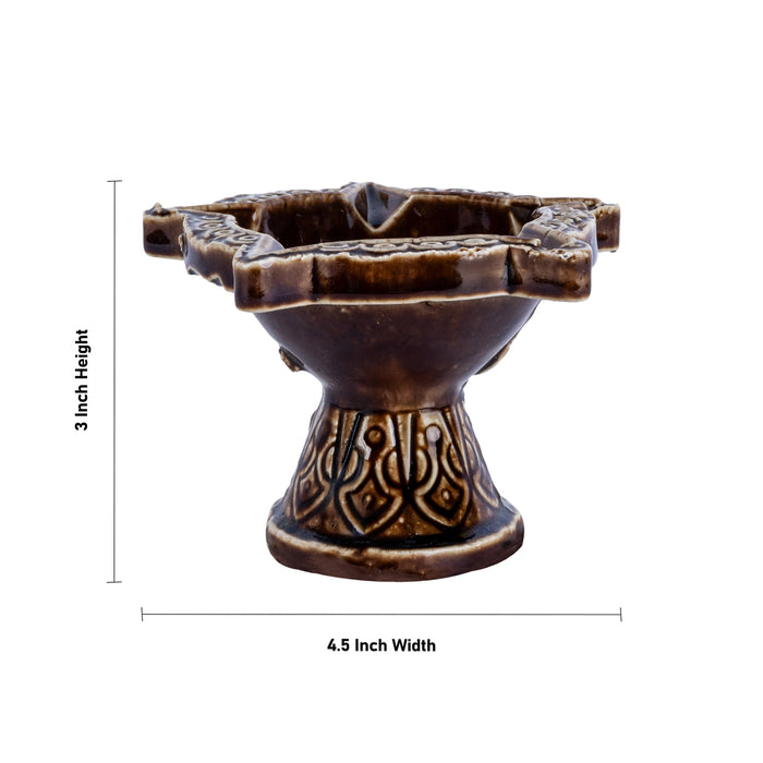 Ceramic Agal - 1 x 2 Inches | 2 Pcs / Decorative Diya/ Vilakku/ Oil Lamp for Karthik Deepam