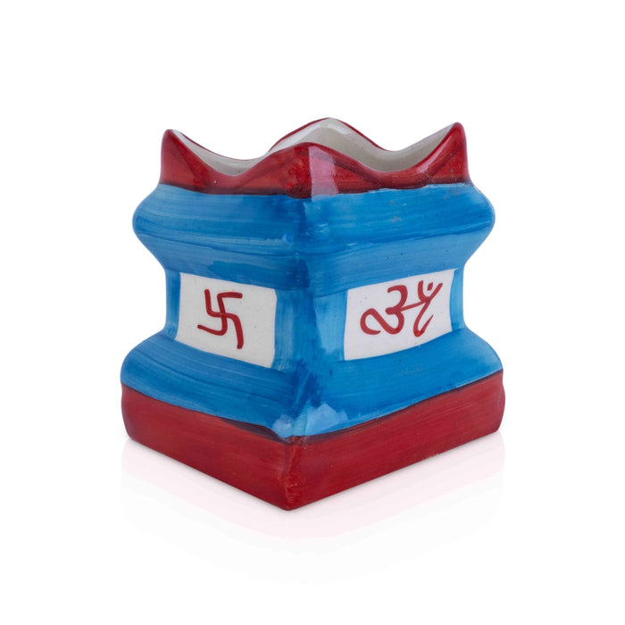 Thulasi Maadam - 5.75 x 5 Inches | Ceramic Holy Basil Plant Holder/ Tulsi Vrindavan