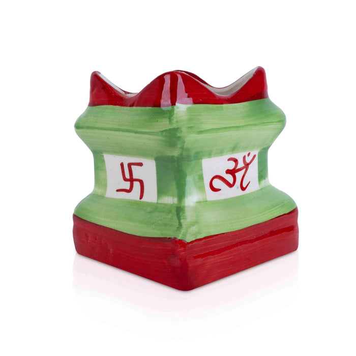 Thulasi Maadam - 5.75 x 5 Inches | Ceramic Holy Basil Plant Holder/ Tulsi Vrindavan
