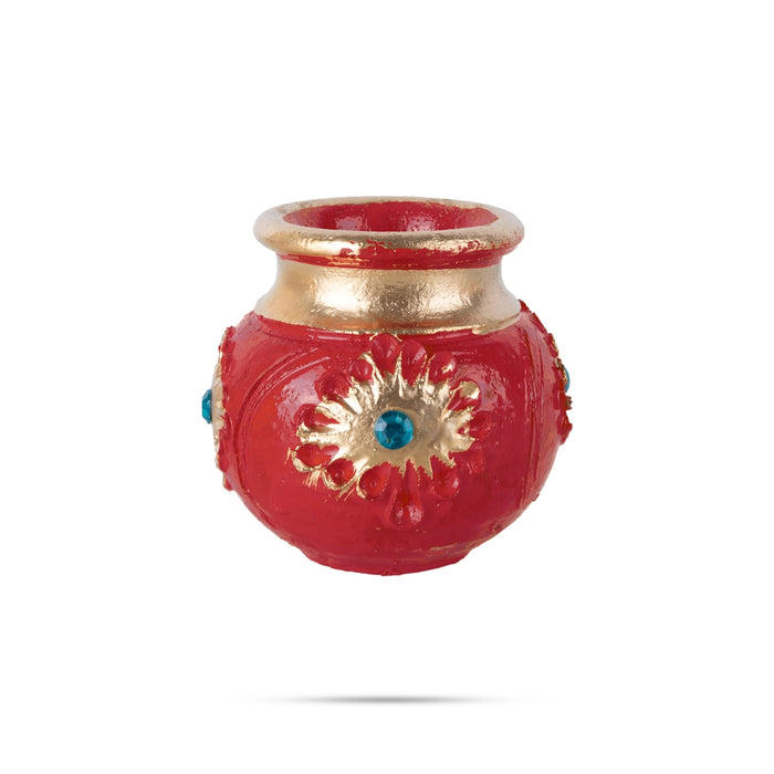 3 Step Kubera Pannai - 1 x 2 Inches | Kubera Dhanalakshmi Pot/ Kubera Pot for Spiritual Decor