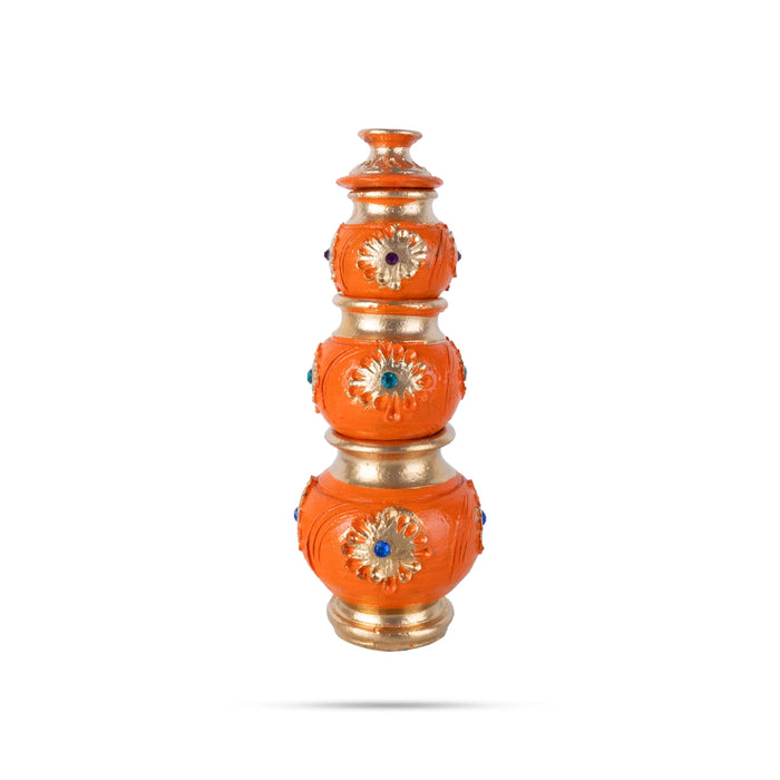 3 Step Kubera Pannai - 1 x 2 Inches | Kubera Dhanalakshmi Pot/ Kubera Pot for Spiritual Decor