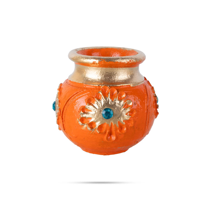 3 Step Kubera Pannai - 1 x 2 Inches | Kubera Dhanalakshmi Pot/ Kubera Pot for Spiritual Decor