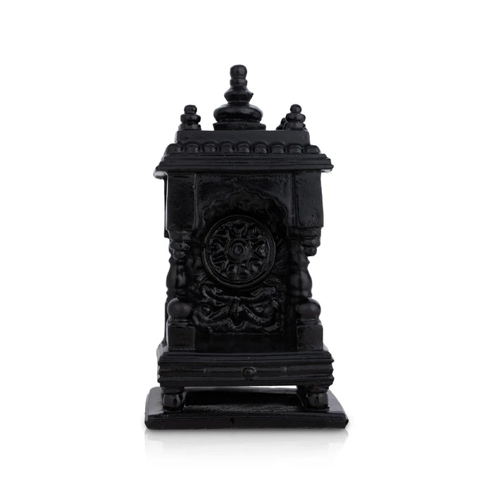 Black Pooja Mandir - 4.5 X 2.5 Inches | Mini Temple Mandapam/ Pooja Madap For Home