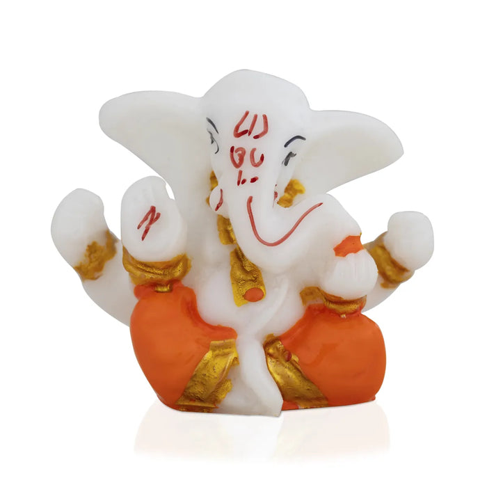 Ganesh Murti Sitting - 2 X 2.25 Inches | Mini Ganpati Idol/ Ganesha Statue For Home & Car Dashboard