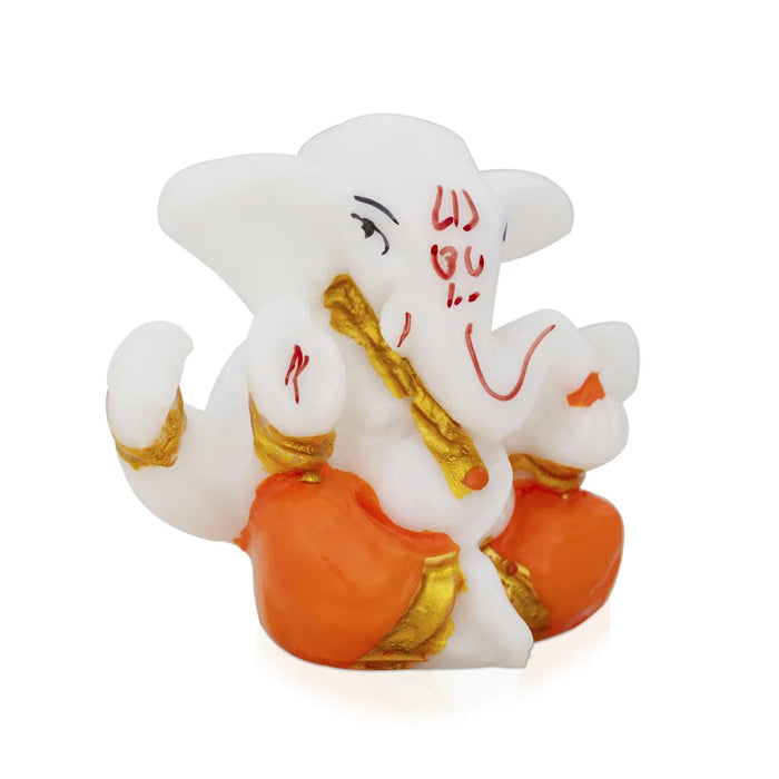 Ganesh Murti Sitting - 2 X 2.25 Inches | Mini Ganpati Idol/ Ganesha Statue For Home & Car Dashboard