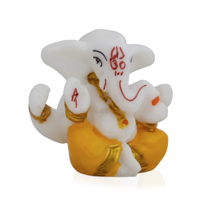 Ganesh Murti Sitting - 2 X 2.25 Inches | Mini Ganpati Idol/ Ganesha Statue For Home & Car Dashboard