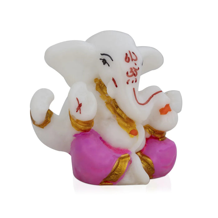 Ganesh Murti Sitting - 2 X 2.25 Inches | Mini Ganpati Idol/ Ganesha Statue For Home & Car Dashboard