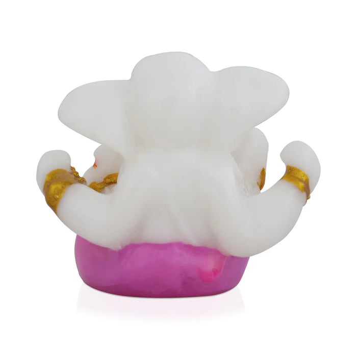 Ganesh Murti Sitting - 2 X 2.25 Inches | Mini Ganpati Idol/ Ganesha Statue For Home & Car Dashboard