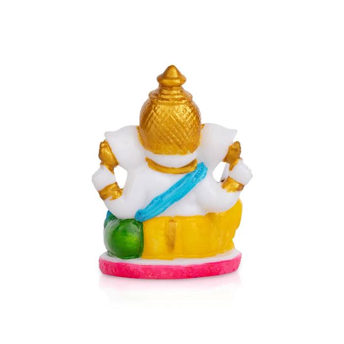 Ganesh Murti Sitting - 3 X 3 Inches | Mini Ganpati Idol/ Ganesha Statue For Home Decor
