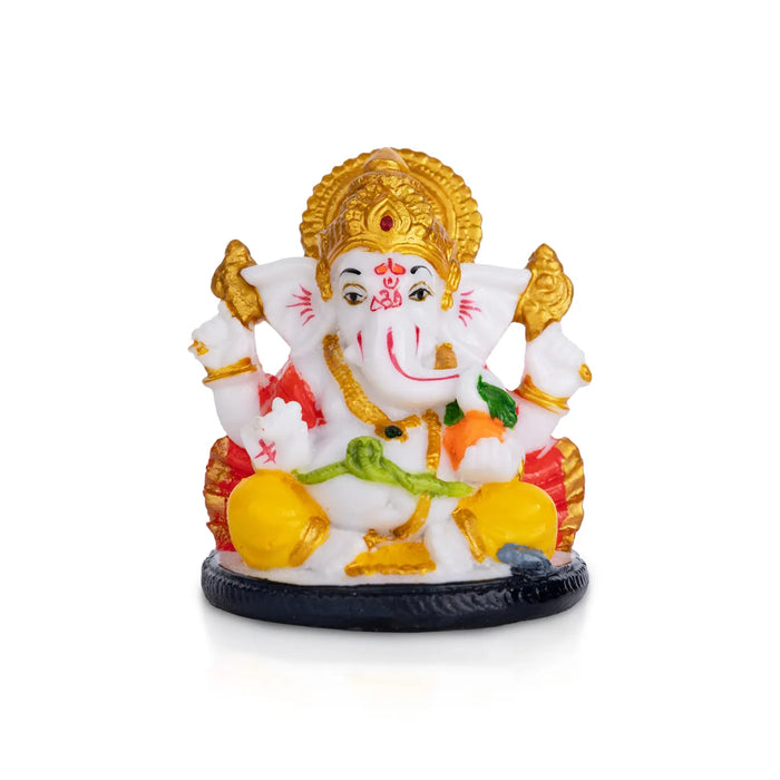 Ganesh Murti Sitting - 3 X 3 Inches | Mini Ganpati Idol/ Ganesha Statue For Home Decor