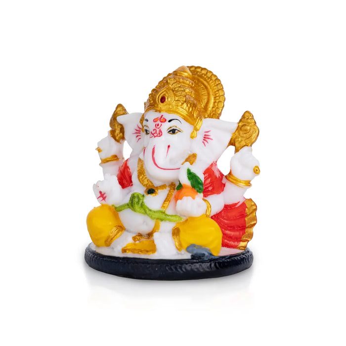 Ganesh Murti Sitting - 3 X 3 Inches | Mini Ganpati Idol/ Ganesha Statue For Home Decor