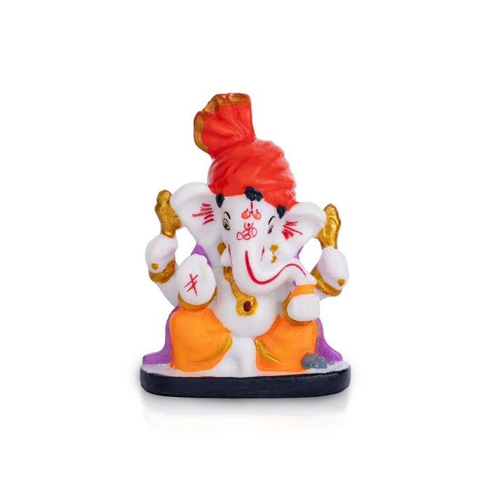 Ganesh Murti Sitting - 3 X 3 Inches | Mini Ganpati Idol/ Ganesha Statue For Home Decor