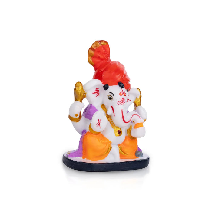 Ganesh Murti Sitting - 3 X 3 Inches | Mini Ganpati Idol/ Ganesha Statue For Home Decor