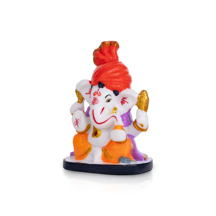 Ganesh Murti Sitting - 3 X 3 Inches | Mini Ganpati Idol/ Ganesha Statue For Home Decor