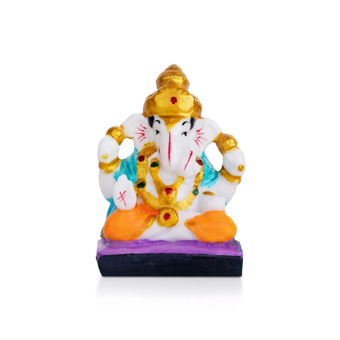 Ganesh Murti Sitting - 3 X 3 Inches | Mini Ganpati Idol/ Ganesha Statue For Home Decor