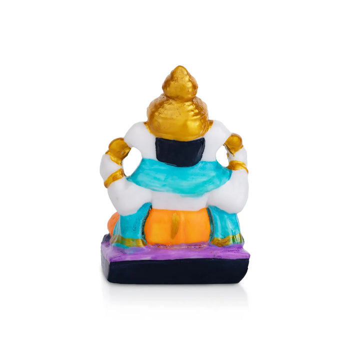 Ganesh Murti Sitting - 3 X 3 Inches | Mini Ganpati Idol/ Ganesha Statue For Home Decor