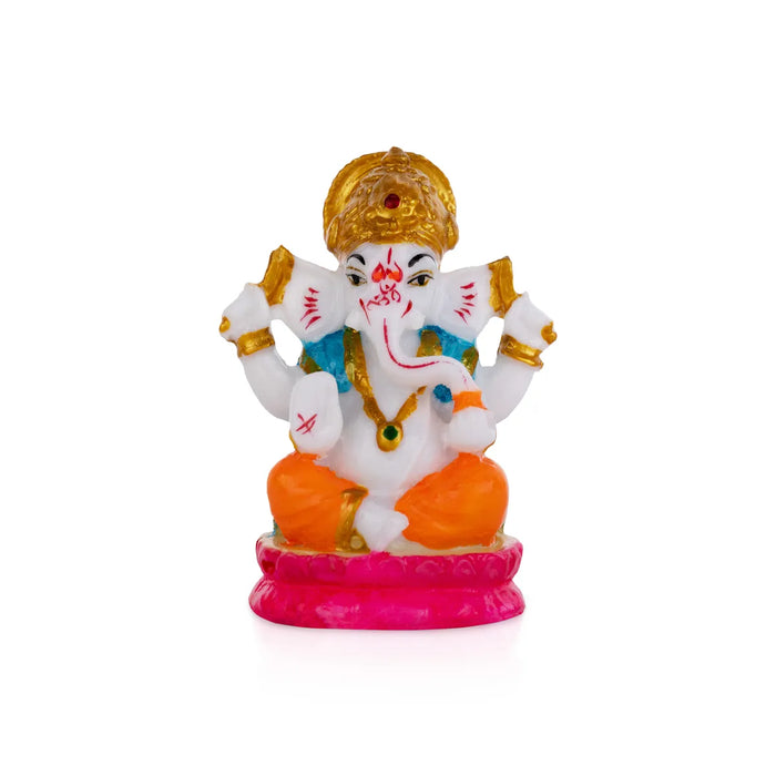 Ganesh Murti Sitting - 3 X 3 Inches | Mini Ganpati Idol/ Ganesha Statue For Home Decor