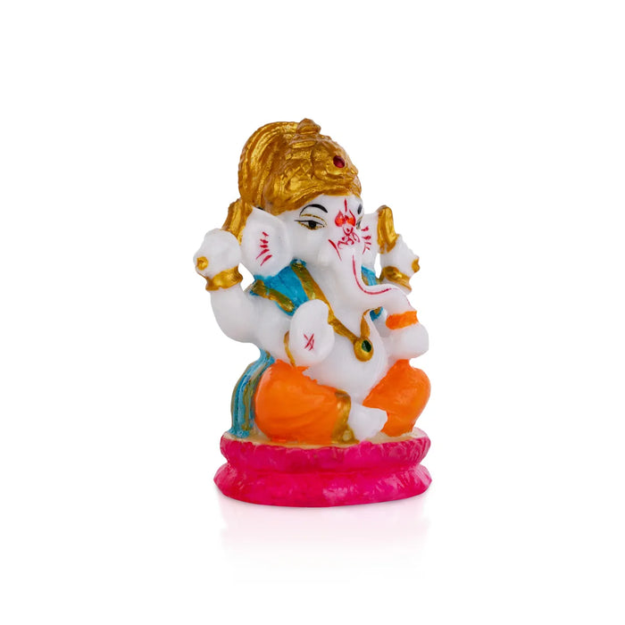 Ganesh Murti Sitting - 3 X 3 Inches | Mini Ganpati Idol/ Ganesha Statue For Home Decor