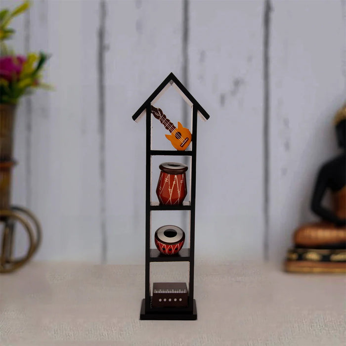 Instrument House - 11 x 3 Inches | Wooden Instrument House Decorative Showpiece for Home