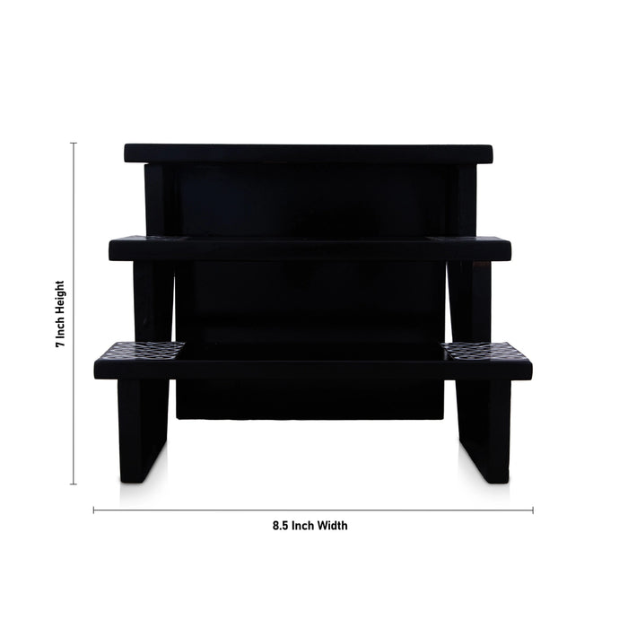 Golu Stand - 7 x 8.5 Inches | MDF Wooden Golu Stand / 3 Step Golu Padi For Bommai Display