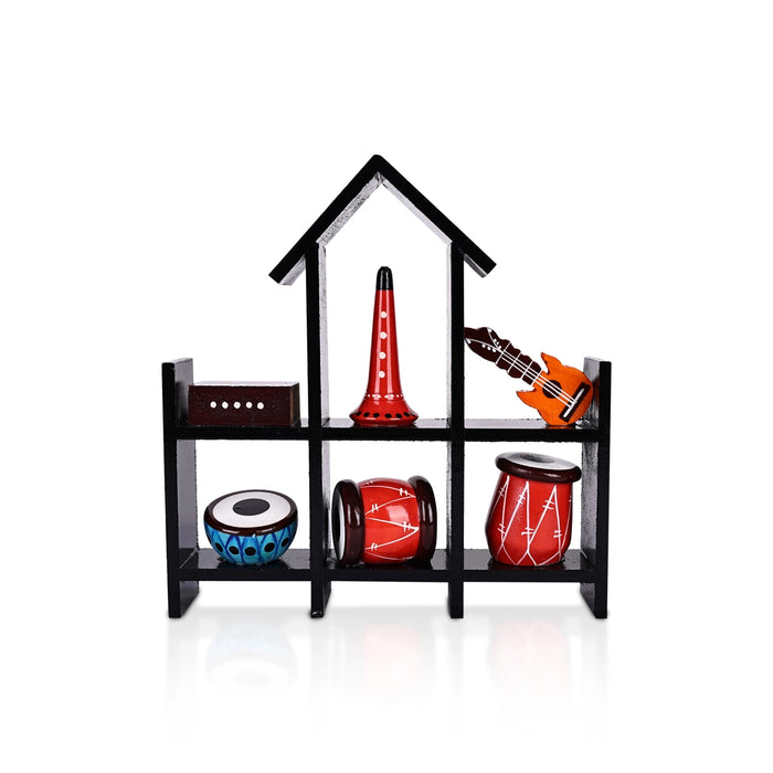 Musical Wall Rack - 8 x 7.5 Inches | Wooden Instrument Rack / Wall Mounted Organizer