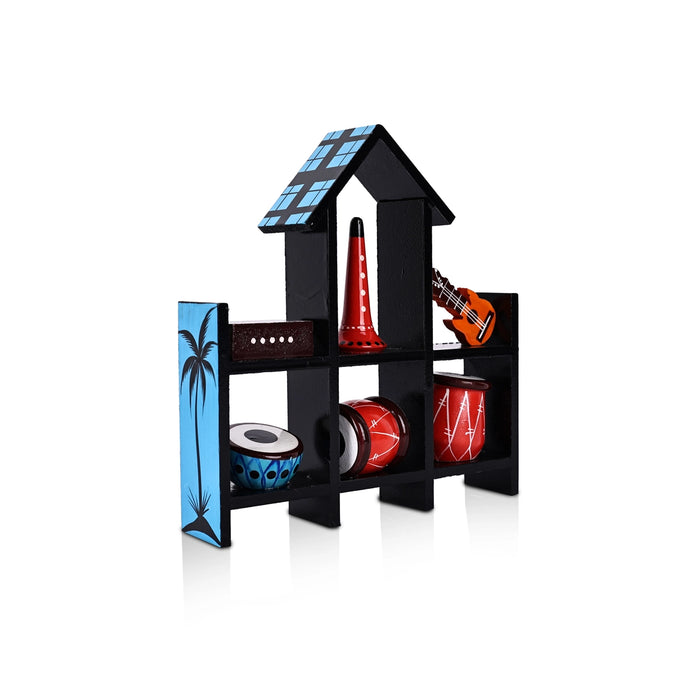 Musical Wall Rack - 8 x 7.5 Inches | Wooden Instrument Rack / Wall Mounted Organizer