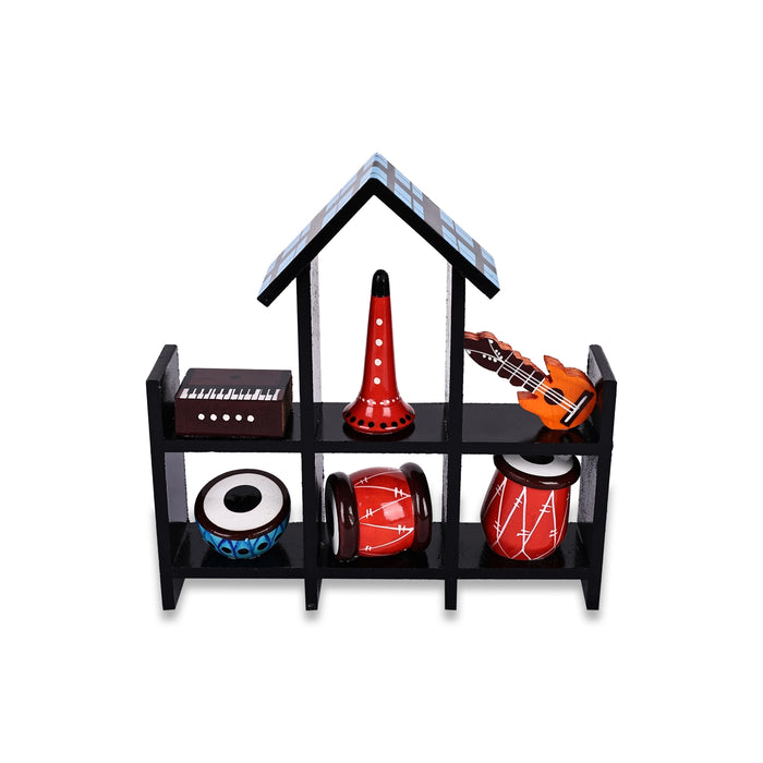 Musical Wall Rack - 8 x 7.5 Inches | Wooden Instrument Rack / Wall Mounted Organizer