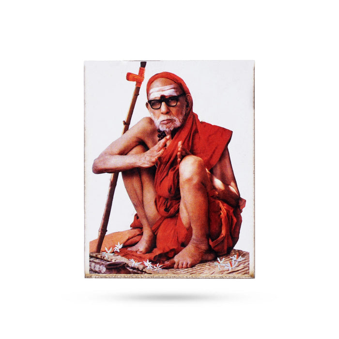 Maha Periyava Fridge Magnet - 3 X 2.25 Inches | Adi Shankarar Photo Magnet/ Picture Magnet For Car And Gifting