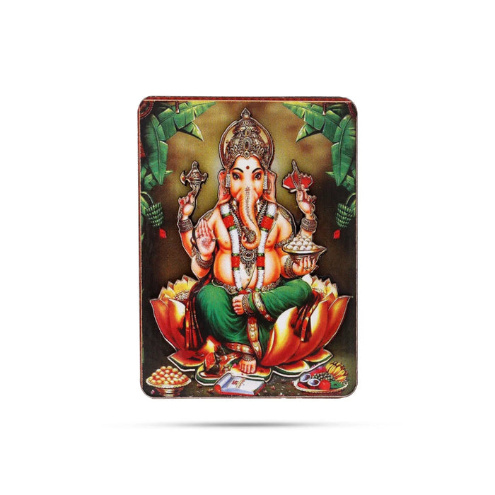 Ganesha Fridge Magnet - 3 X 2 Inches | Photo Magnet/ Double Layer Picture Magnet For Home Decor & Gifting
