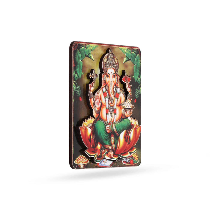 Ganesha Fridge Magnet - 3 X 2 Inches | Photo Magnet/ Double Layer Picture Magnet For Home Decor & Gifting