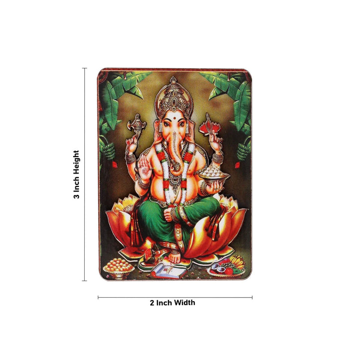 Ganesha Fridge Magnet - 3 X 2 Inches | Photo Magnet/ Double Layer Picture Magnet For Home Decor & Gifting