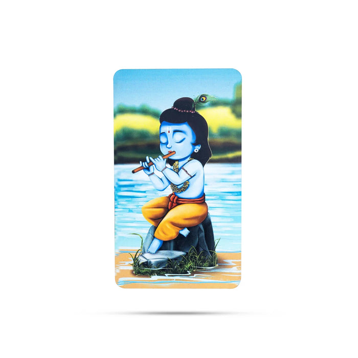 Flute Krishna Fridge Magnet - 3 x 2 Inches | Photo Magnet/ Single Layer Picture Magnet for Home