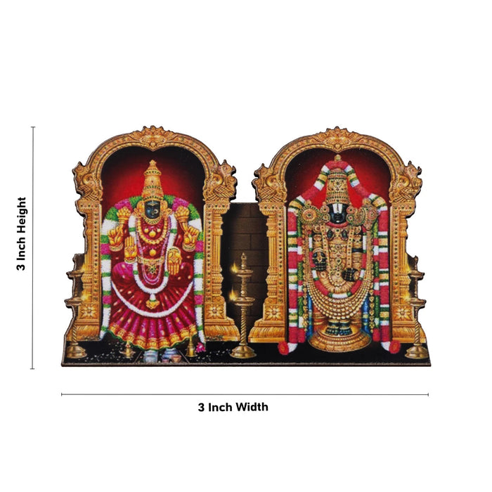 Perumal Thayar Red Fridge Magnet - 3 x 3 Inches | Red Colour Photo Magnet/ Single Layer Picture Magnet for Home