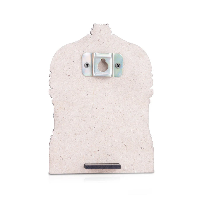 Manai Palagai With Murugan Valli Deivanai - 5 x 4 Inches | Kolam Design Wooden Bajot for Pooja