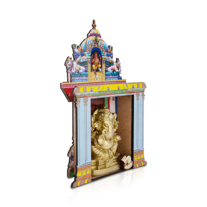 Ganesh Idol with Temple - 7 x 4.5 Inches | Vinayaka Idol/ Ganpati Murti Mandir for Pooja