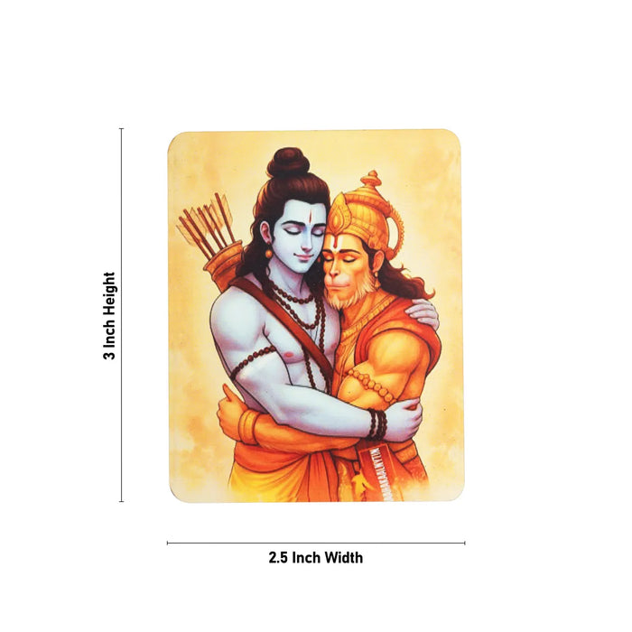 Ram Hanuman Murti Design Fridge Magnet - 3 X 2.5 Inches | Picture Magnet/ Single Layer Photo Magnet For Home
