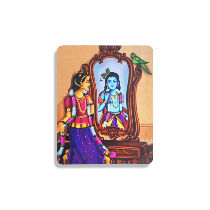 Andal Maalai Sooduthal Design Fridge Magnet - 3 x 2.5 Inches | Picture Magnet/ Single Layer Photo Magnet for Hom