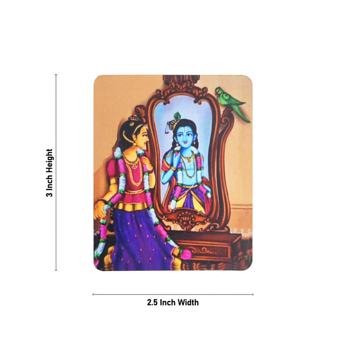 Andal Maalai Sooduthal Design Fridge Magnet - 3 x 2.5 Inches | Picture Magnet/ Single Layer Photo Magnet for Hom