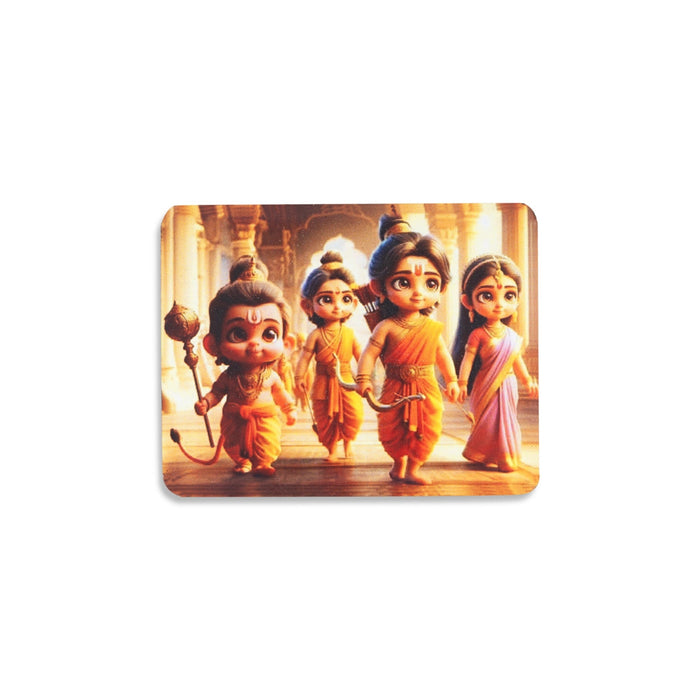 Baby Ram Darbar Murti Design Fridge Magnet - 2.25 x 2.75 Inches | Single Layer Picture Magnet for Home