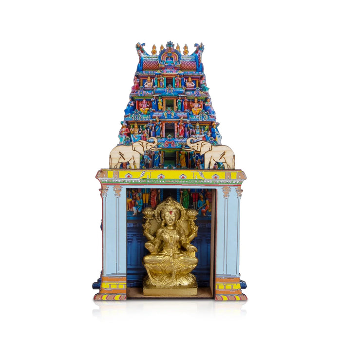 Lakshmi Idol with Temple - 8 x 4.75 Inches | Lakshmi Idol/ Lakshmi Murti Mandir for Pooja