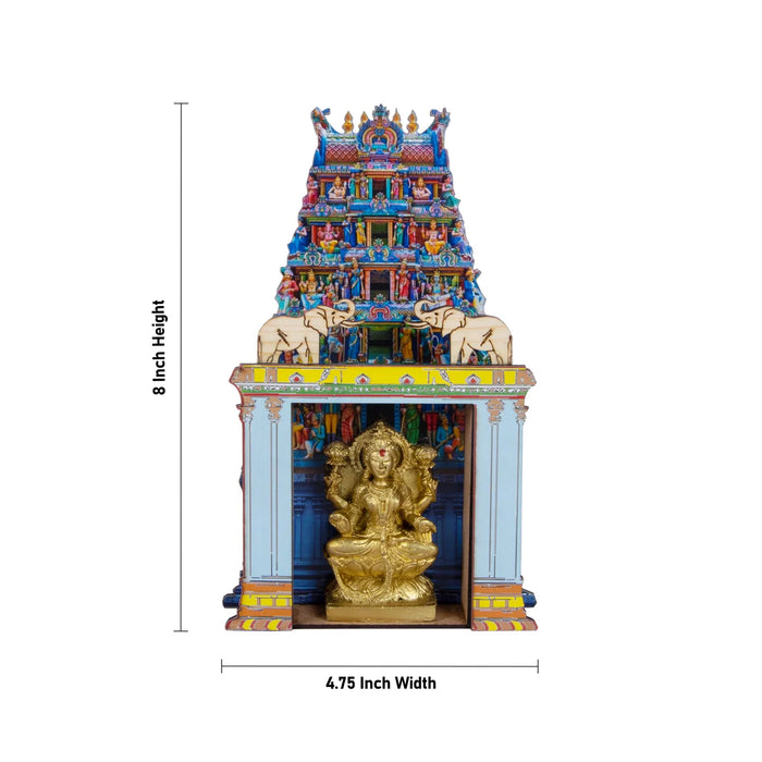 Lakshmi Idol with Temple - 8 x 4.75 Inches | Lakshmi Idol/ Lakshmi Murti Mandir for Pooja