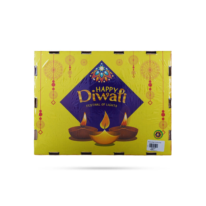 Fancy Agal Diya - 12 Pcs Set | Decorative Earthen Oil Lamps/ Painted Clay Diya for Diwali & Festive Decor
