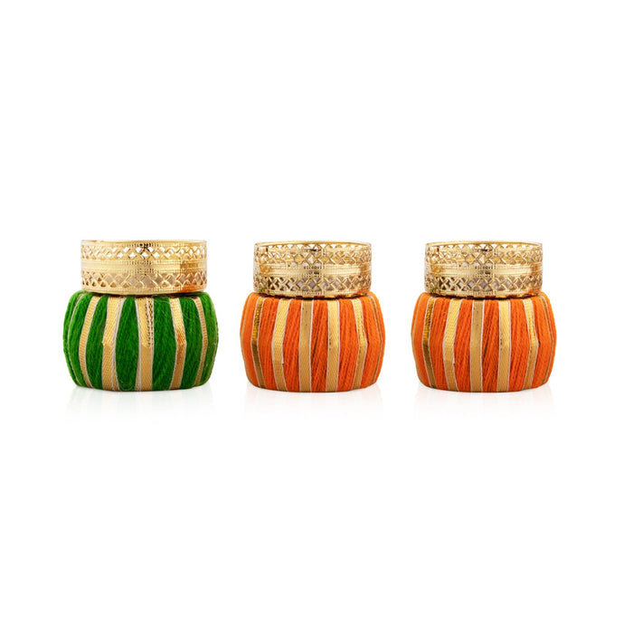 T Light Candle Set - 2 x 1.5 Inches | 3 Pcs/ Damru Design Tea Light Candles/ Tea Light Lamp for Home
