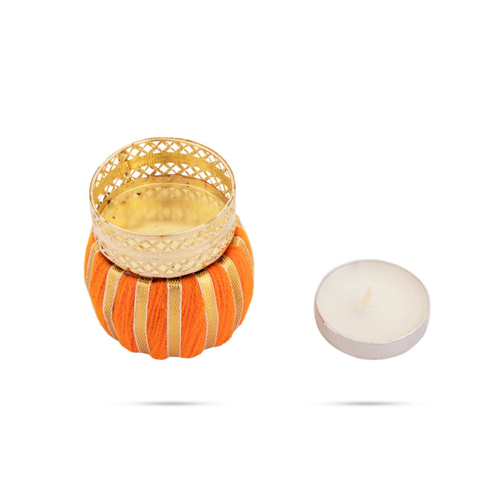 T Light Candle Set - 2 x 1.5 Inches | 3 Pcs/ Damru Design Tea Light Candles/ Tea Light Lamp for Home