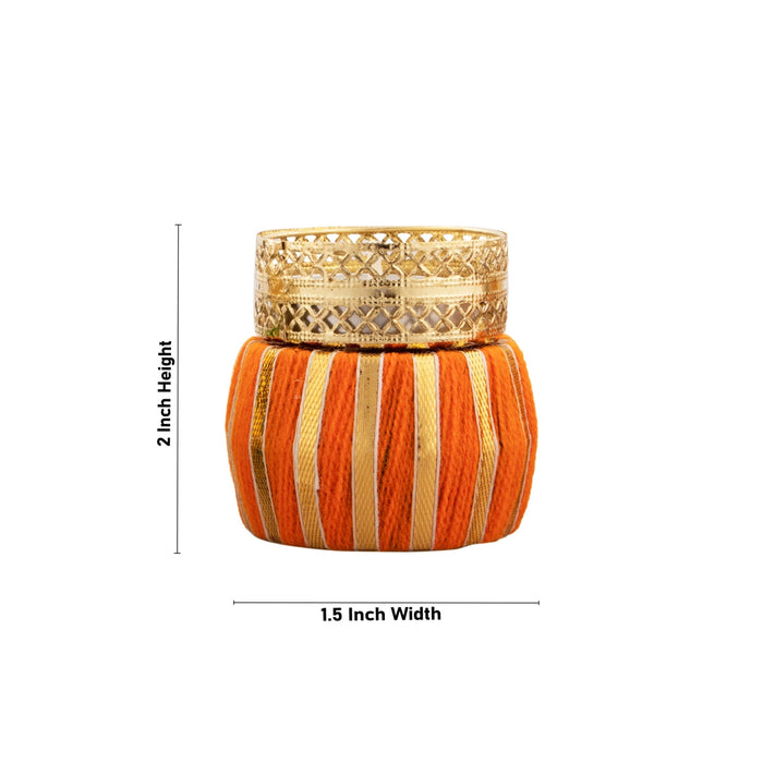 T Light Candle Set - 2 x 1.5 Inches | 3 Pcs/ Damru Design Tea Light Candles/ Tea Light Lamp for Home