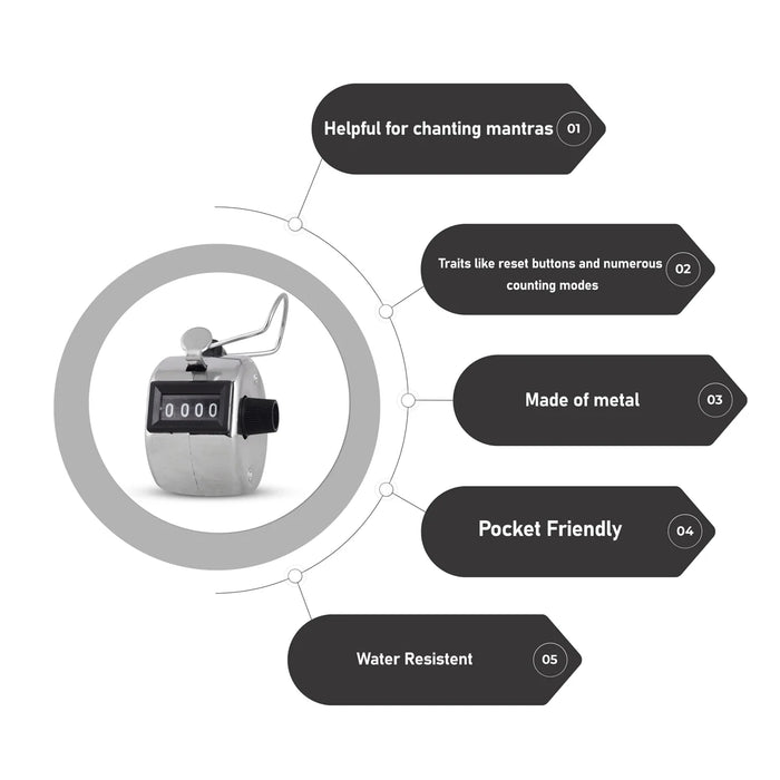 Mantra Counter - 3 x 1.5 Inches | Chant Counter/ Analog Tally Counter for Chanting
