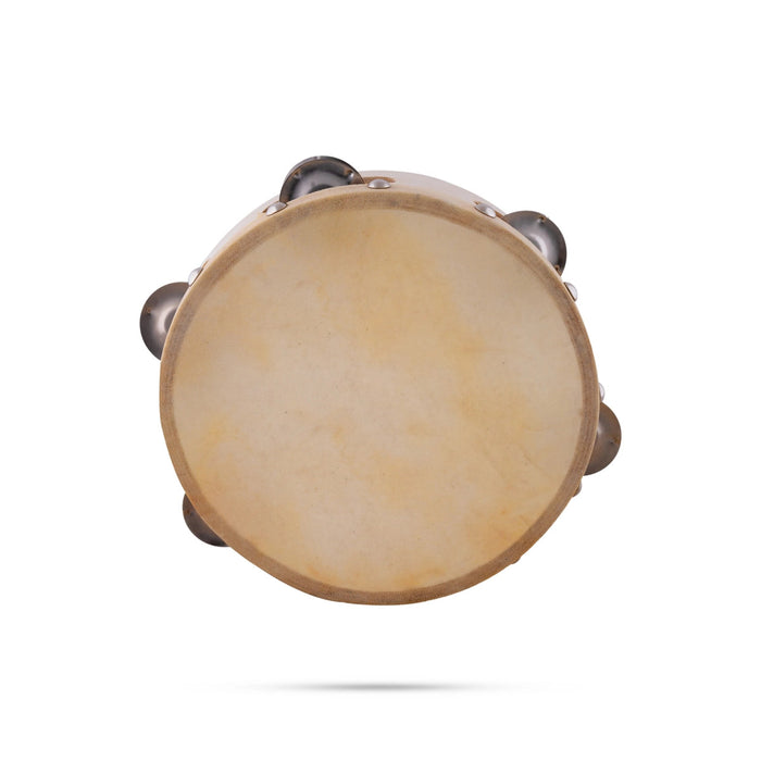 Musical Tambourine - 2 x 8 Inches | Percussion Instrument/ Wooden Kanjira Instrument for Bhajan