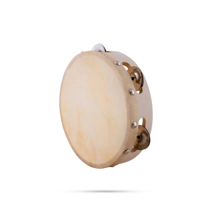 Musical Tambourine - 2 x 8 Inches | Percussion Instrument/ Wooden Kanjira Instrument for Bhajan