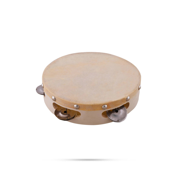 Musical Tambourine - 2 x 8 Inches | Percussion Instrument/ Wooden Kanjira Instrument for Bhajan